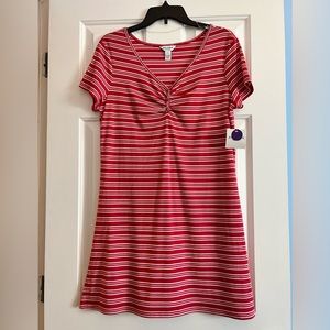 Arizona Jean Co red and white striped summer dress NWT